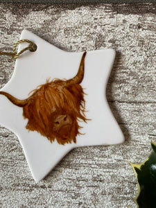 Christmas Star - Highland Cow