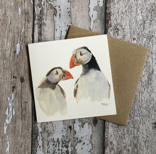 Greeting Card - Puffins