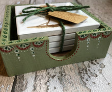 Load image into Gallery viewer, Ceramic Coasters in Handpainted box - Robin