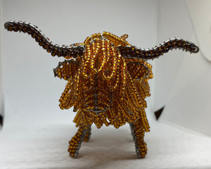 Beaded Highland Cow - Hand crafted.