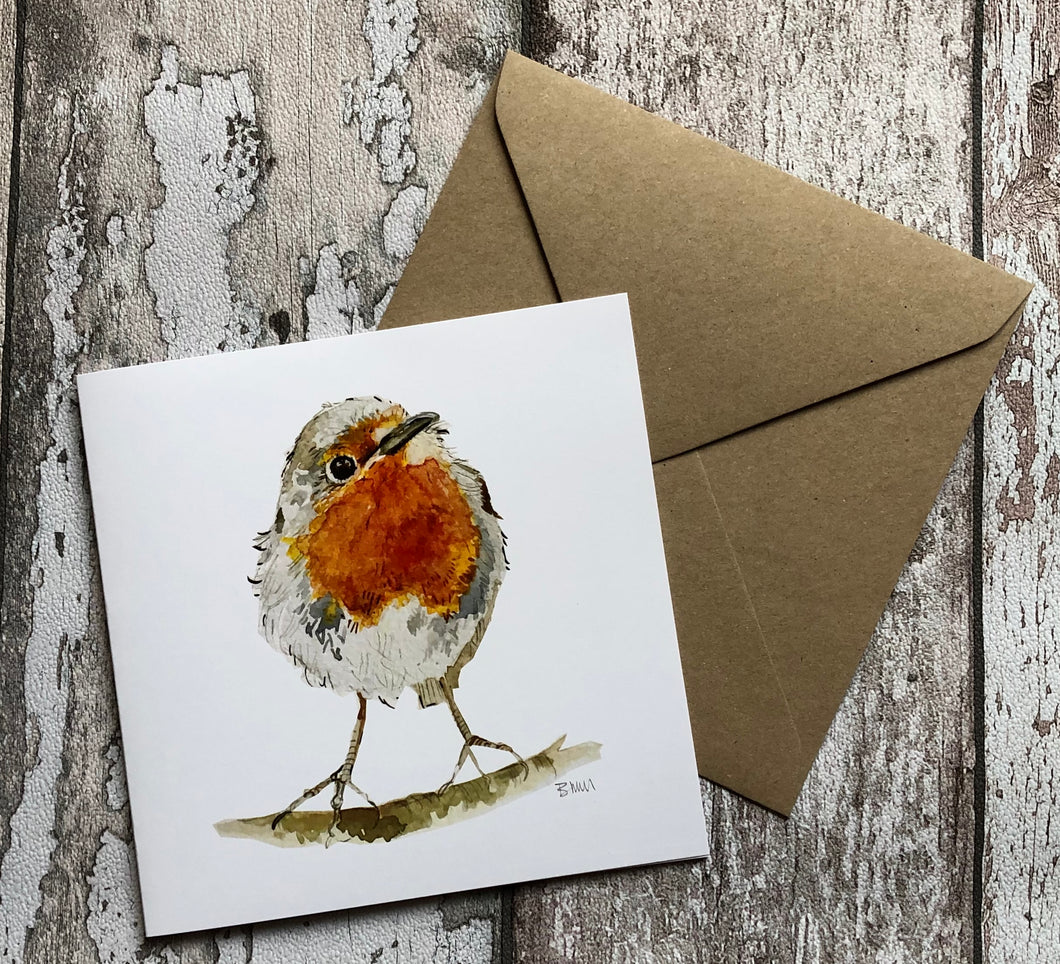 Greeting Card - A Curious Wee Robin